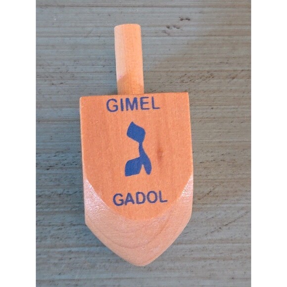 Vintage Handpainted Wooden Dreidel Judaica Hanukkah Chanukah Jewish Small Toy - Picture 2 of 7